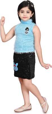 kidsdress Girls Party(Festive) Top Skirt(Light Blue)