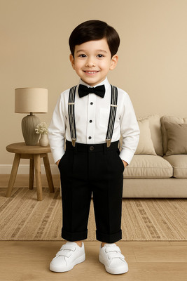 Bleckz Someck Boys Party(Festive) Shirt Pant(White)