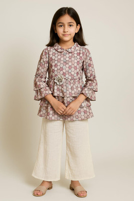 LIL MUFFINS Girls Party(Festive) Top Pant(PINK)