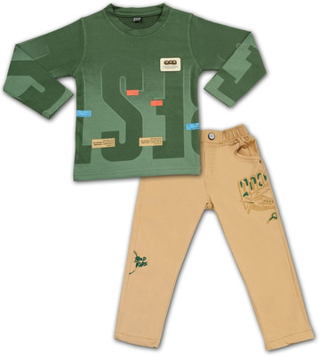 Choo Choo Boys Casual T-shirt Pant(Green)