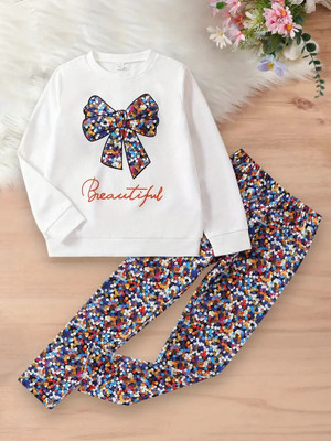 HouseOfCommon Girls Casual T-shirt Pant(Multicolour)