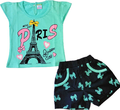 SANWARIA CLUB Boys Casual T-shirt Shorts(SKY, BLACK)