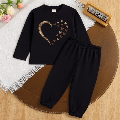 Luke and Lilly Girls Casual T-shirt Track Pants(Combo 2)