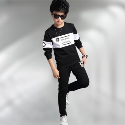 Billion Boys & Girls Casual T-shirt Track Pants(Black,White_8515)