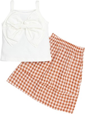 Hopscotch Baby Girls Casual Top Skirt(White)