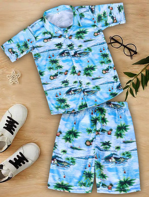 Sovira Clothing Baby Boys & Baby Girls Casual Shirt Shorts(Sky Blue)
