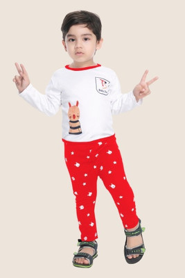 HENA TEXTILE Baby Boys Casual T-shirt Pant(RED)