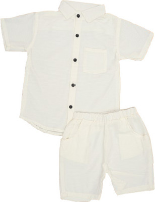 ZIKIGO Baby Boys & Baby Girls Casual Shirt Shorts(White)