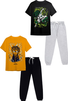 Litway Boys Casual T-shirt Track Pants(Multicolor 4)
