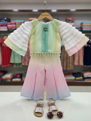 wah mayur Baby Girls Party(Festive) Top Pant(Multicolor)