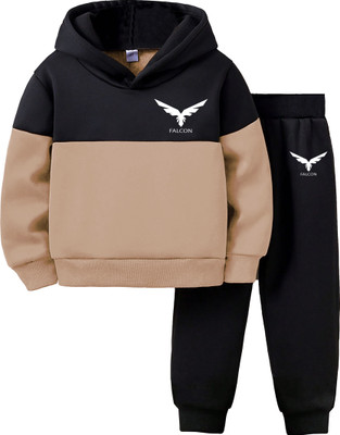 Oliver Smith Boys Casual Sweatshirt Track Pants(Light Brown / Black)