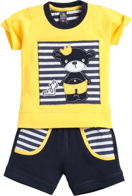 Hopscotch Baby Boys Casual T-shirt Shorts(Yellow)