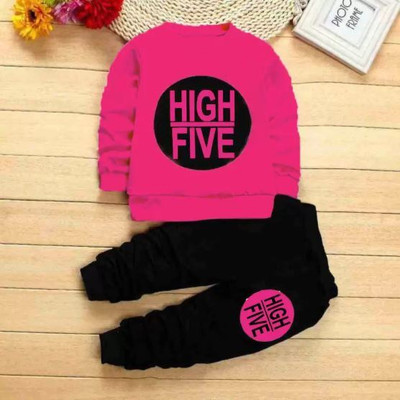PY PINKYOU Boys & Girls Casual T-shirt Pant(Rani)