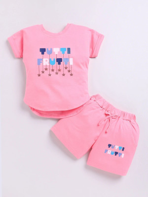 CERABI Girls Casual Top Shorts(PINK-2)