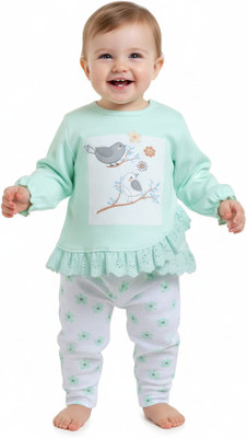 Neo Nate Baby Girls Casual Top Pant(Mint)