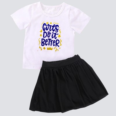 Billion Girls Casual T-shirt Skirt(White)