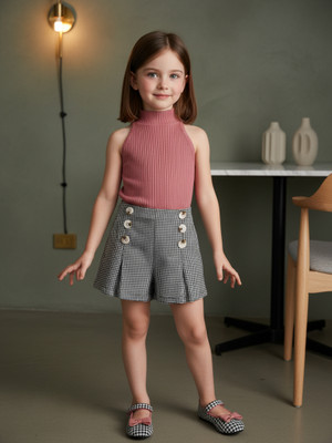 DEL LUNA Baby Girls Casual Top Skirt(ROSE GOLD)