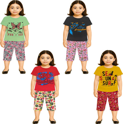 NK TRENDZ Girls Casual Pyjama Pyjama(PIS-BK-RD-YW)