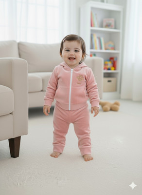 Belvik Boys & Girls Casual Top Pant(Pink)