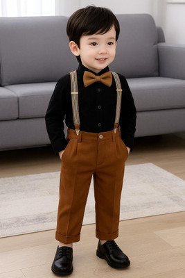 HV CREATION COLLECTION Baby Boys Party(Festive) Shirt Pant(Black)