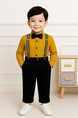 VARNIKA KIDS Baby Boys Party(Festive) Shirt Pant(Mustard)