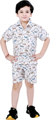 Arshia Fashions Baby Boys Party(Festive) Shirt Shorts(White)