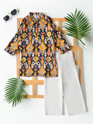 Bella Moda Boys Party(Festive) Kurta Pyjama(Yellow)