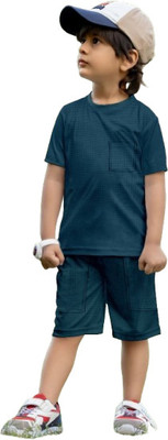 VARNIQ STYLE Boys & Girls Casual T-shirt Shorts(DARK BLUE)
