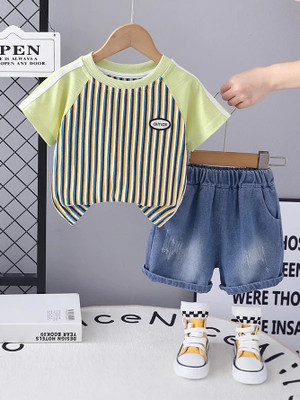 ELLENBER Boys Party(Festive) T-shirt Shorts(green, blue)