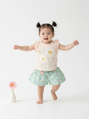 BABY'S DAY Baby Girls Casual Top Shorts(Cream)