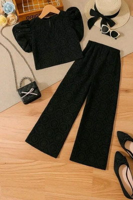 Perry Collection Girls Casual Top Pant(Black)