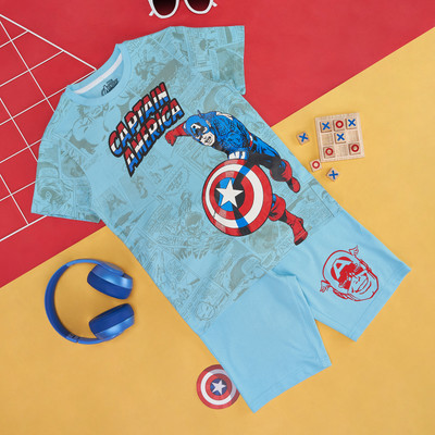 Pantaloons Junior Boys Casual T-shirt Dungaree(Light Blue)