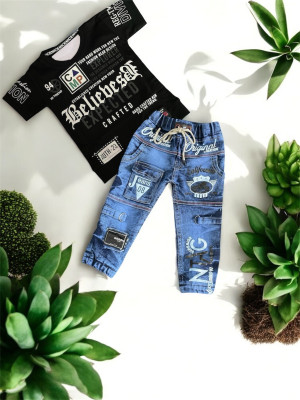 EASTWARDS Boys Casual T-shirt Jeans(Black)