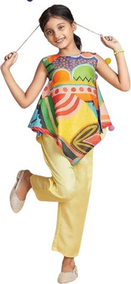 Shishu Baby Girls Party(Festive) Top Pant(MULTICOLOUR)