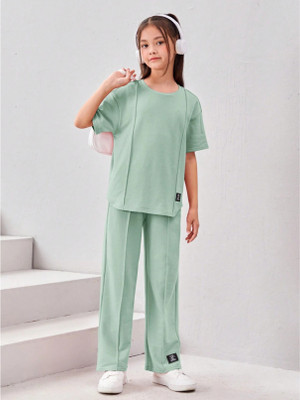 SHINYTHREADS Girls Party(Festive) Top Pant(GREEN)
