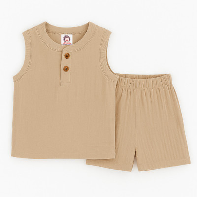 TinyChuckles Baby Boys & Baby Girls Casual Top Pyjama(BROWN)