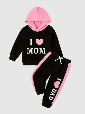 KEESOR Baby Girls Casual Sweatshirt Track Pants(BLACK)