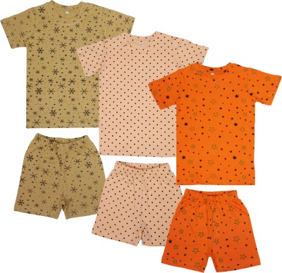 DIAZ Boys & Girls Casual T-shirt Shorts(Multicolor)