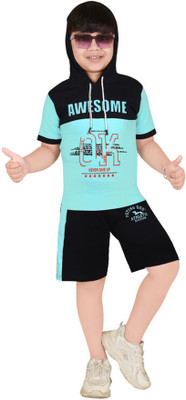 MITRAN Baby Boys & Baby Girls Casual T-shirt Shorts(Blue)