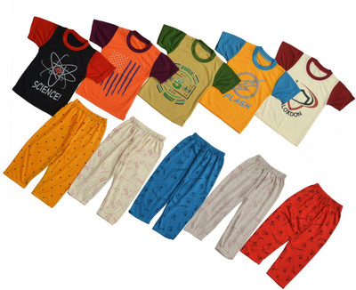 FB GROUP OF COMPANY Baby Boys & Baby Girls Casual T-shirt Track Pants(MULTI COLOR)