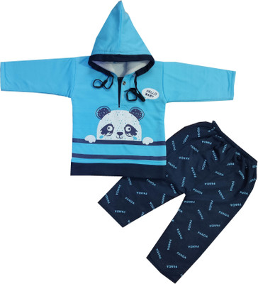 HouseOfCommon Girls Casual T-shirt Pyjama(blue)