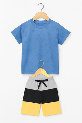 cafer Boys & Girls Casual T-shirt Trouser(BLUE)