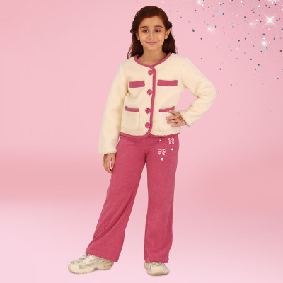 Cutecumber Baby Girls Casual Jacket Jacket, Pant(Rust)