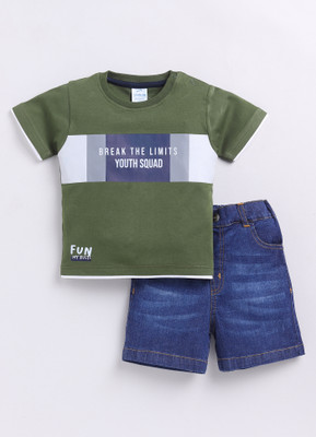 Dollar Baby Boys Casual T-shirt Pant(KWRN10037-GREEN-NAVY)