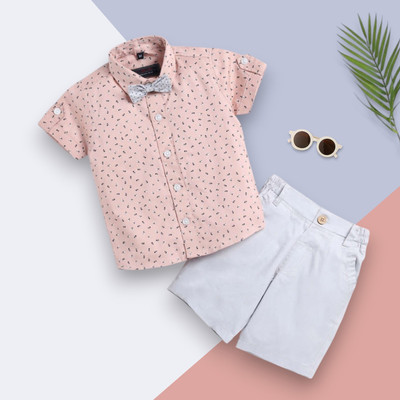 WinsKart Baby Boys & Baby Girls Party(Festive) Shirt Shorts(1002_PINK)