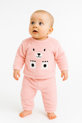 Fly Step Baby Boys & Baby Girls Casual Dress Pyjama(Light PInk)