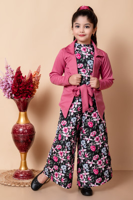 SPAMitude Baby Girls Party(Festive) Jumpsuit Jacket(Pink)