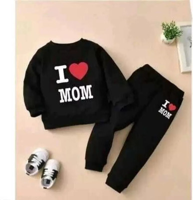 Kifayati Daam Baby Boys & Baby Girls Casual Sweatshirt Pyjama(Black)