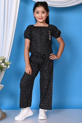 Luminisso Girls Casual Top Pant(Black)