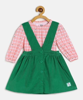 MINI KLUB Baby Girls Casual Dungaree Top(Green)